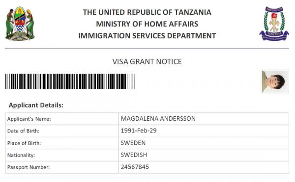 tanzania visum
